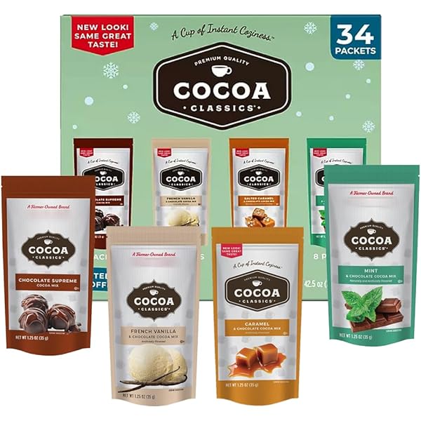 Amazon.com : Cocoa Classics Hot Chocolate Variety Pack, 34 Packets